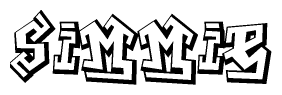 The clipart image features a stylized text in a graffiti font that reads Simmie.