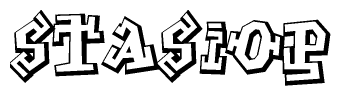 The clipart image features a stylized text in a graffiti font that reads Stasiop.