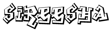 The clipart image features a stylized text in a graffiti font that reads Sireesha.