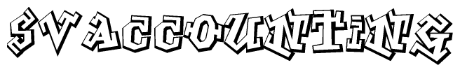 The clipart image features a stylized text in a graffiti font that reads Svaccounting.