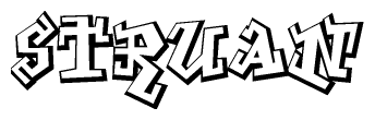 The clipart image features a stylized text in a graffiti font that reads Struan.
