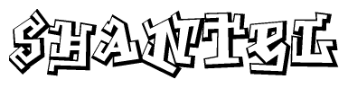 The clipart image features a stylized text in a graffiti font that reads Shantel.