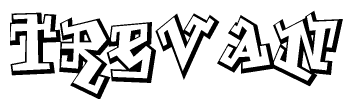The clipart image features a stylized text in a graffiti font that reads Trevan.