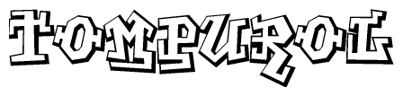 The clipart image features a stylized text in a graffiti font that reads Tompurol.