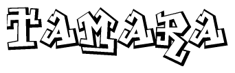 The clipart image features a stylized text in a graffiti font that reads Tamara.