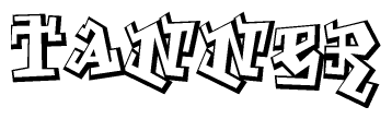 The clipart image features a stylized text in a graffiti font that reads Tanner.