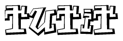 The clipart image features a stylized text in a graffiti font that reads Tutit.
