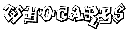 The clipart image features a stylized text in a graffiti font that reads Whocares.