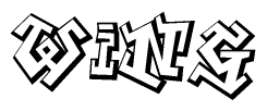 The clipart image features a stylized text in a graffiti font that reads Wing.