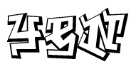 The clipart image features a stylized text in a graffiti font that reads Yen.