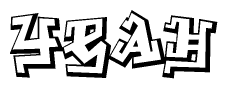 The clipart image features a stylized text in a graffiti font that reads Yeah.
