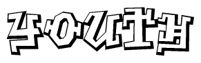 The clipart image features a stylized text in a graffiti font that reads Youth.