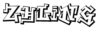 The clipart image features a stylized text in a graffiti font that reads Zhling.