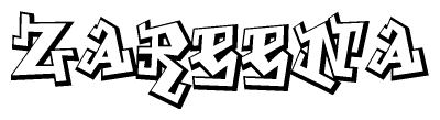 The clipart image features a stylized text in a graffiti font that reads Zareena.