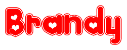 The image displays the word Brandy written in a stylized red font with hearts inside the letters.