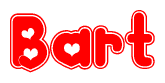 The image displays the word Bart written in a stylized red font with hearts inside the letters.