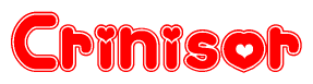 Crinisor Word with Heart Shapes