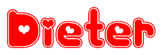 The image displays the word Dieter written in a stylized red font with hearts inside the letters.