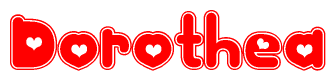 Red and White Dorothea Word with Heart Design