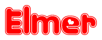 The image displays the word Elmer written in a stylized red font with hearts inside the letters.