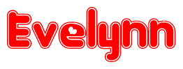 The image displays the word Evelynn written in a stylized red font with hearts inside the letters.