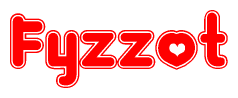 The image displays the word Fyzzot written in a stylized red font with hearts inside the letters.