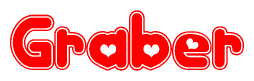 The image displays the word Graber written in a stylized red font with hearts inside the letters.