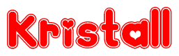 The image displays the word Kristall written in a stylized red font with hearts inside the letters.