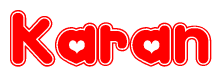 Red and White Karan Word with Heart Design