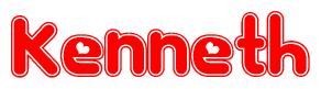 The image displays the word Kenneth written in a stylized red font with hearts inside the letters.