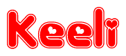 The image displays the word Keeli written in a stylized red font with hearts inside the letters.
