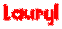 The image displays the word Lauryl written in a stylized red font with hearts inside the letters.