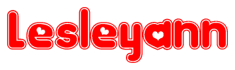 The image displays the word Lesleyann written in a stylized red font with hearts inside the letters.