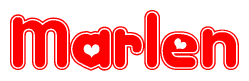 The image displays the word Marlen written in a stylized red font with hearts inside the letters.