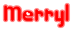 The image displays the word Merryl written in a stylized red font with hearts inside the letters.