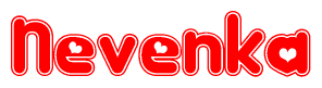 The image displays the word Nevenka written in a stylized red font with hearts inside the letters.