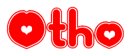 The image displays the word Otho written in a stylized red font with hearts inside the letters.