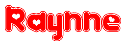 The image displays the word Raynne written in a stylized red font with hearts inside the letters.