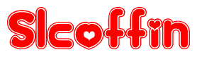 Slcoffin Word with Heart Shapes