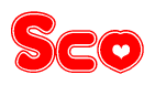 The image displays the word Sco written in a stylized red font with hearts inside the letters.