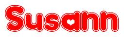 The image displays the word Susann written in a stylized red font with hearts inside the letters.