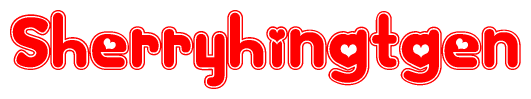The image displays the word Sherryhingtgen written in a stylized red font with hearts inside the letters.