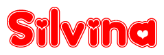 The image displays the word Silvina written in a stylized red font with hearts inside the letters.