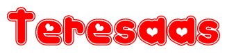 The image displays the word Teresaas written in a stylized red font with hearts inside the letters.