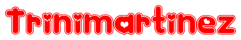 The image displays the word Trinimartinez written in a stylized red font with hearts inside the letters.