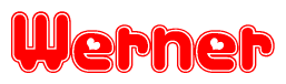 The image displays the word Werner written in a stylized red font with hearts inside the letters.