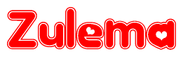 The image displays the word Zulema written in a stylized red font with hearts inside the letters.
