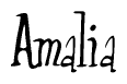 The image is a stylized text or script that reads 'Amalia' in a cursive or calligraphic font.