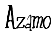 The image contains the word 'Azamo' written in a cursive, stylized font.
