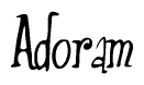 The image contains the word 'Adoram' written in a cursive, stylized font.